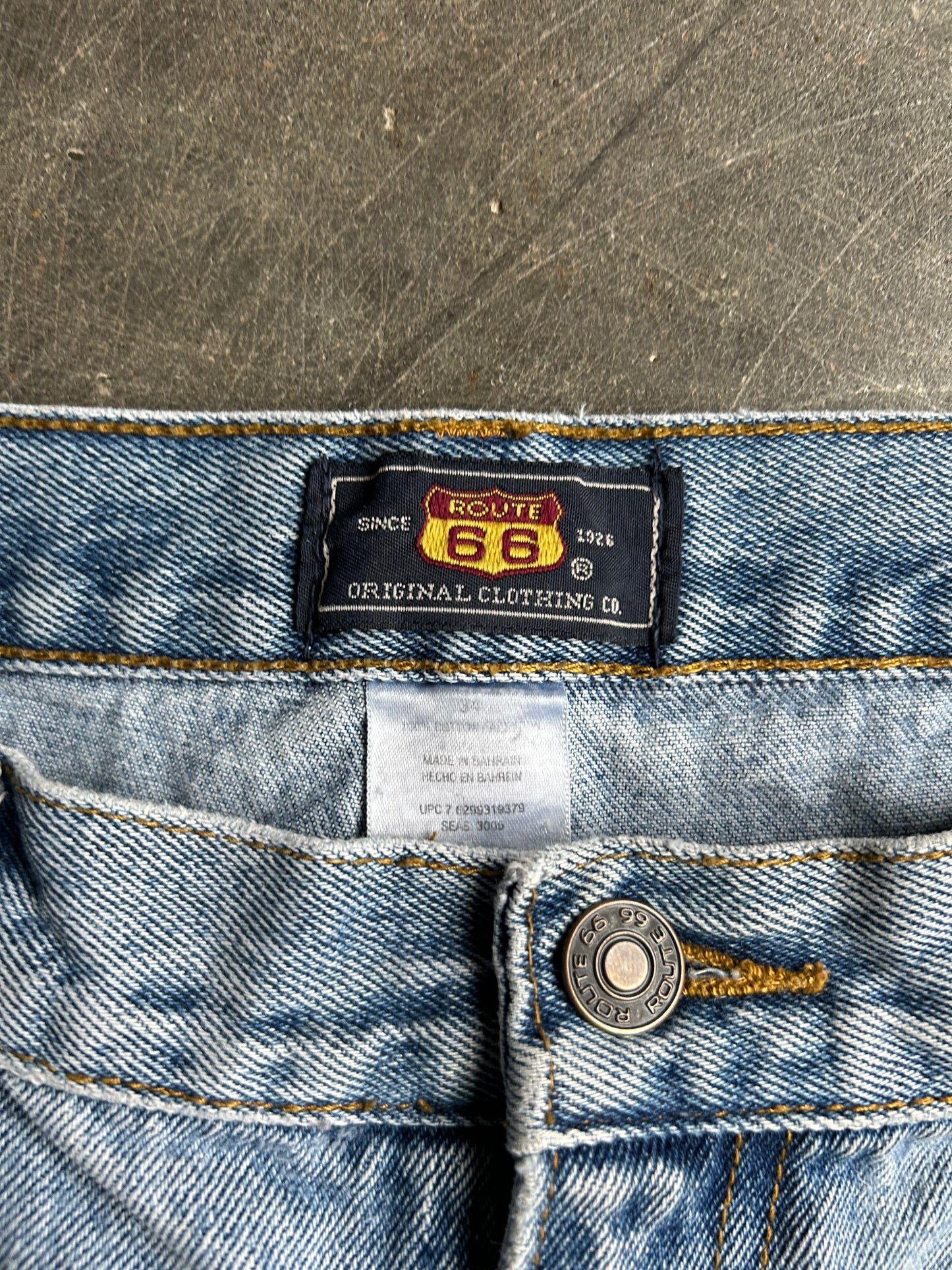 Vintage Route 66 Light Wash Denim Shorts - 29