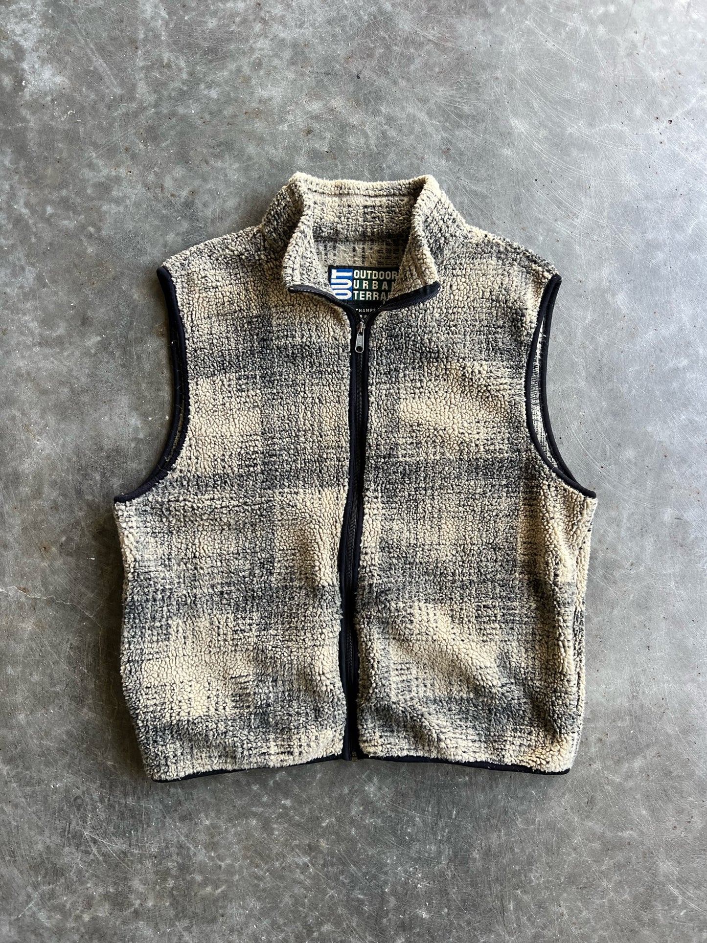 Vintage Light Brown Fleece Vest - XL