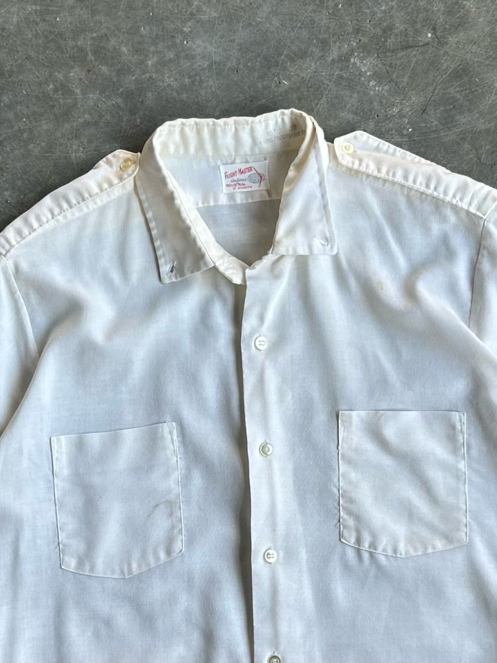 Vintage White Flight Master Button-Up Shirt - M