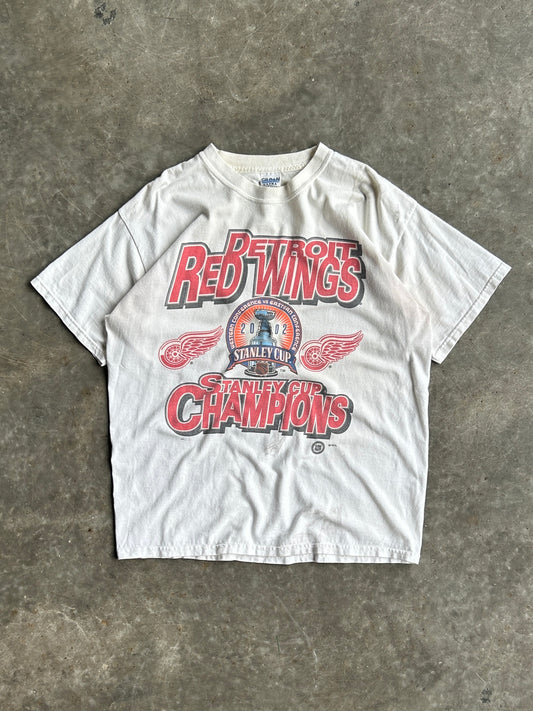 Vintage 2002 Detroit Red Wings Stanley Cup Champions Tee - L