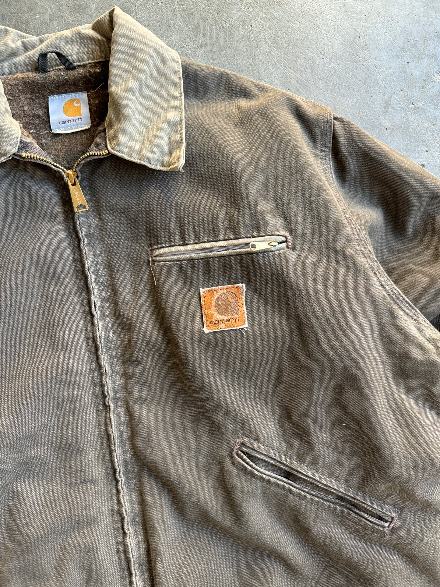 Vintage Brown Flannel Lined Detroit Carhartt Jacket - L