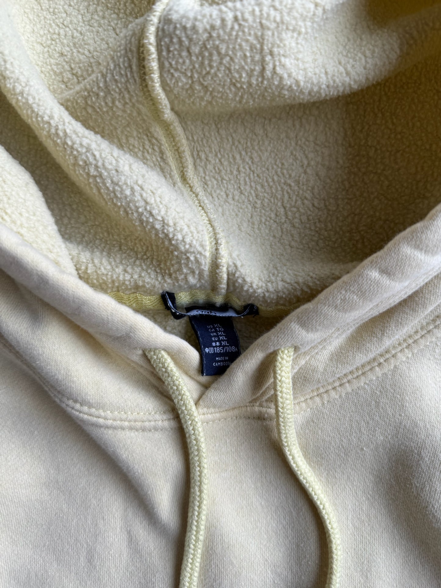 Vintage Yellow GAP Faded Hoodie - XL