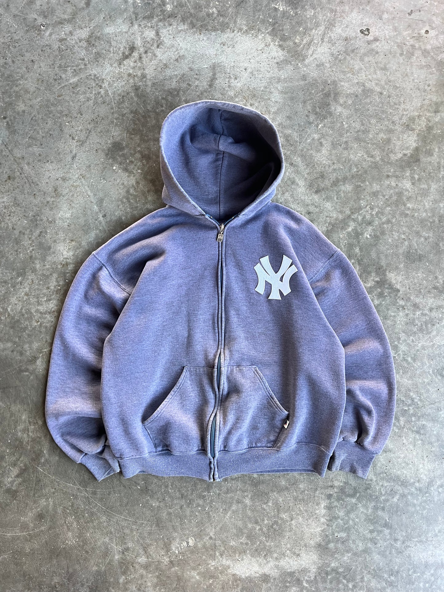 Vintage Blue Yankees Russell Zip Up - L