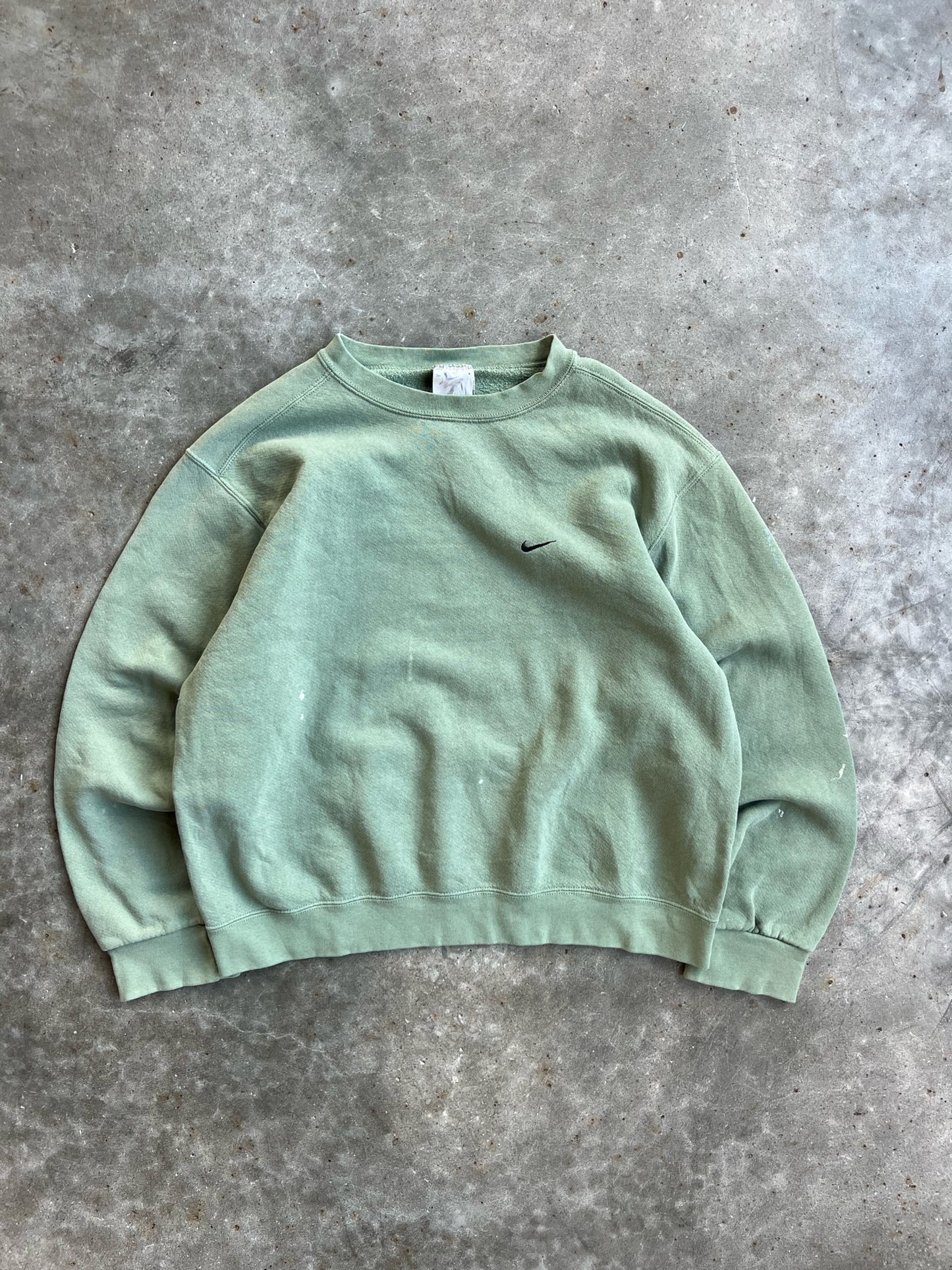 Vintage Light Green Mini Nike Swoosh Crew - M