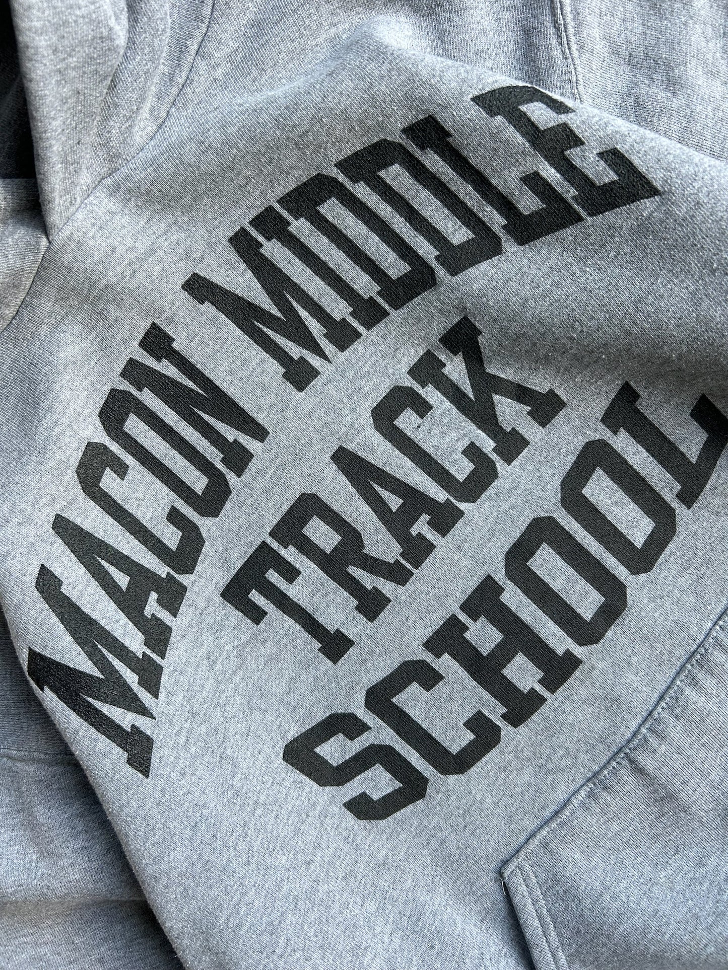 Vintage Grey Macon Middle School Track Russell Hoodie - S