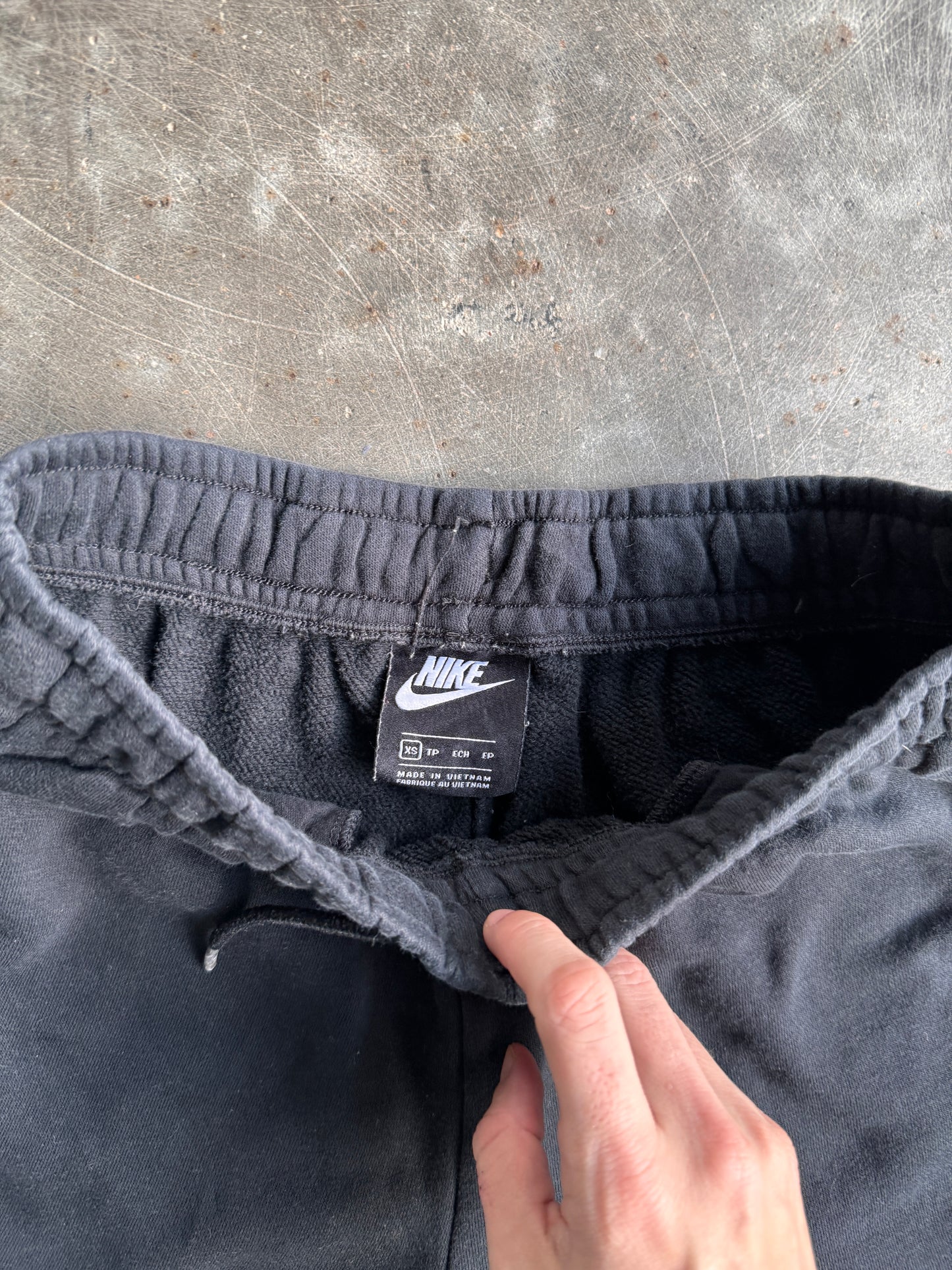 Reworked Black Nike Shorts - XS