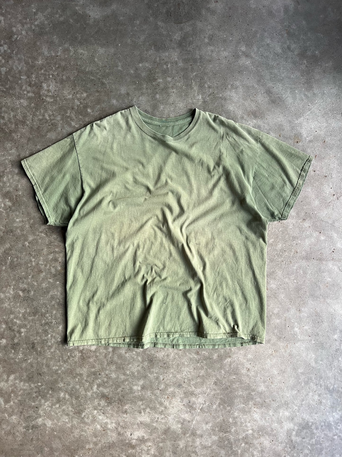 Vintage Olive Green Blank Shirt - XXL