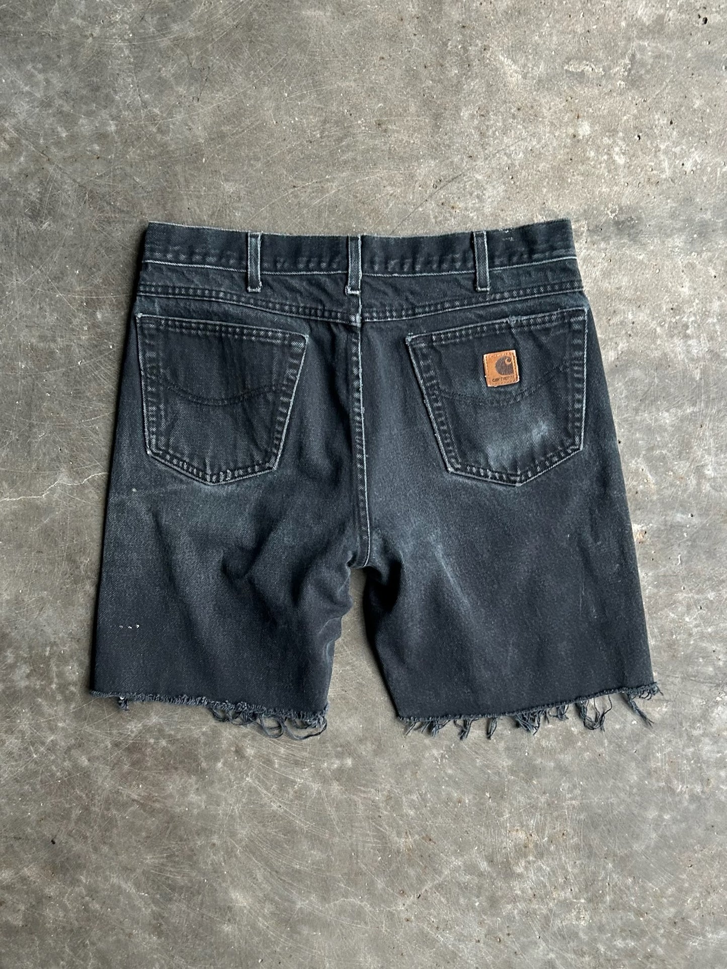 Vintage Black Carhartt Carpenter Denim Shorts - 34