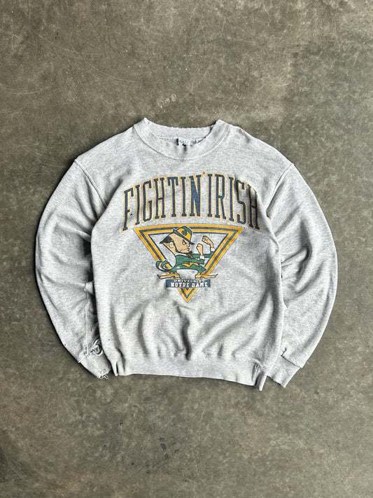 Vintage Distressed Notre Dame Fighting Irish Crew - L