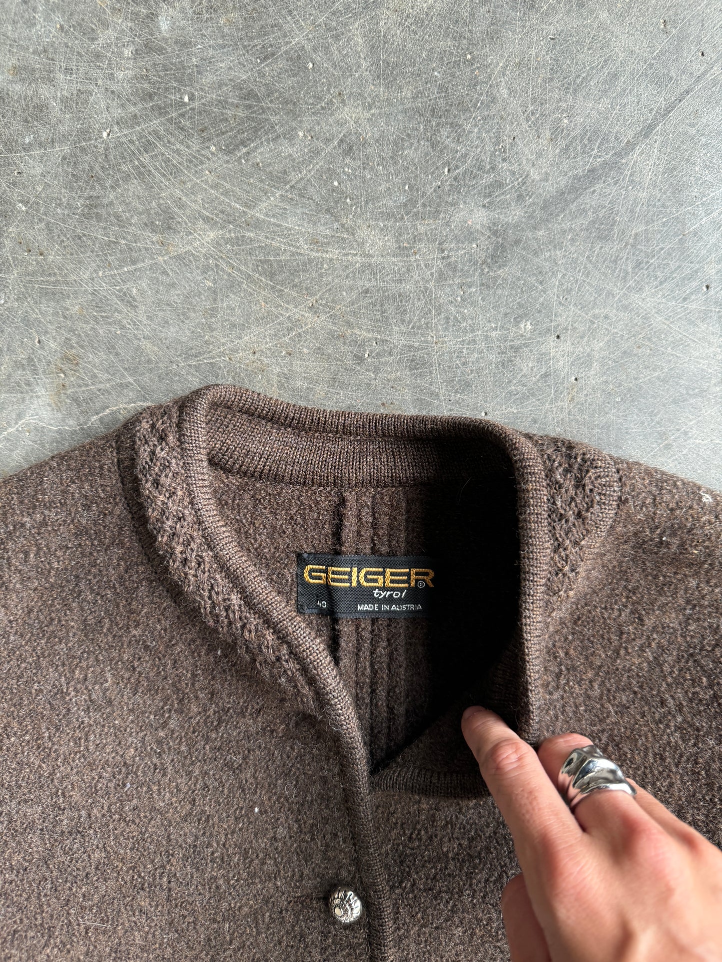 Vintage Greiger Brown Cardigan - L