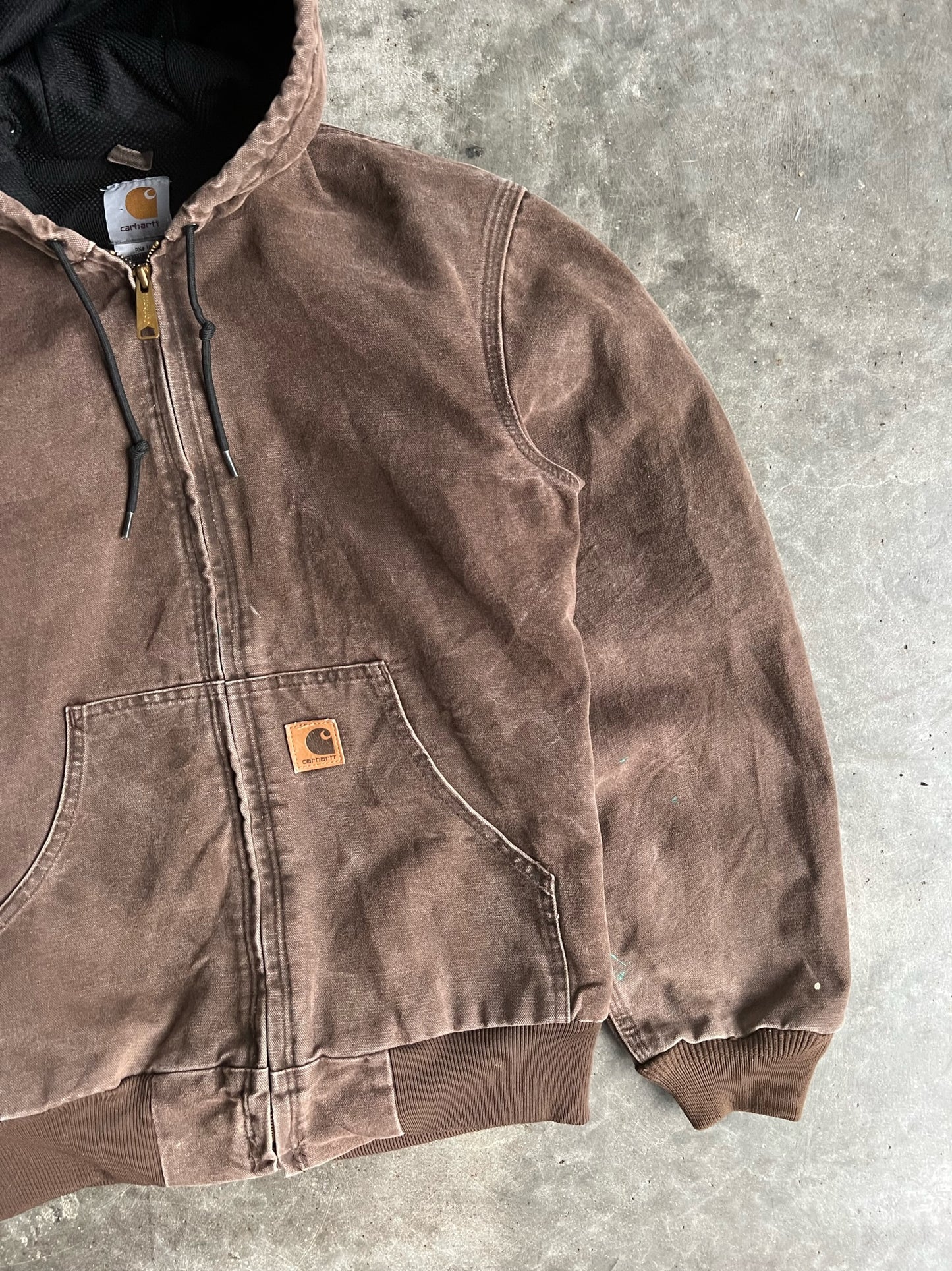 Vintage Brown Hooded Carhartt Jacket - S