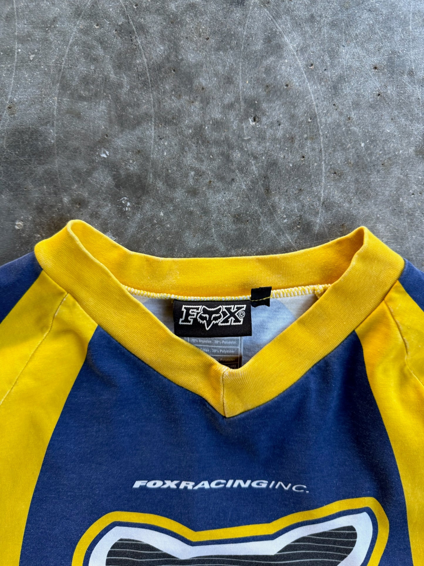 Vintage Fox Racing Inc Blue/Yellow Racing Jersey  - XL