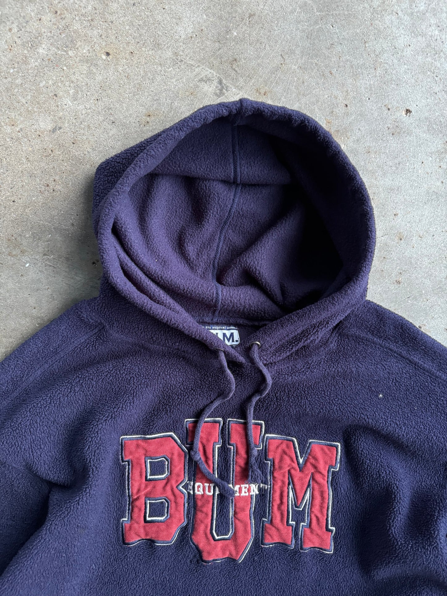 Vintage BUM Equipment Navy Fleece Hoodie - XXL