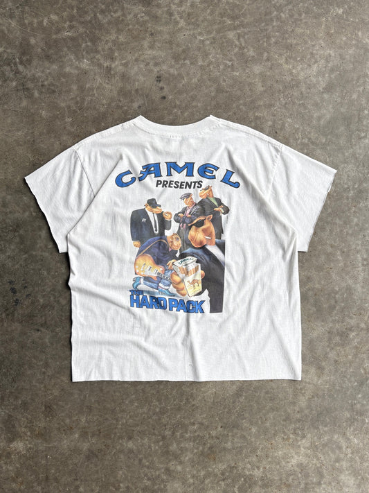 Vintage White Cropped Camel Hard Pack Tee - XL