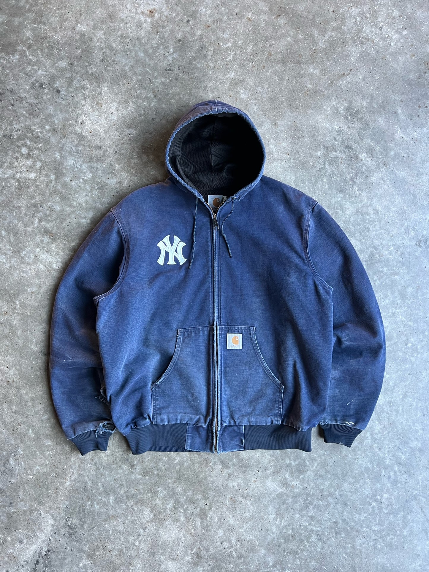 Vintage Yankees Navy Hooded Carhartt Jacket - XL