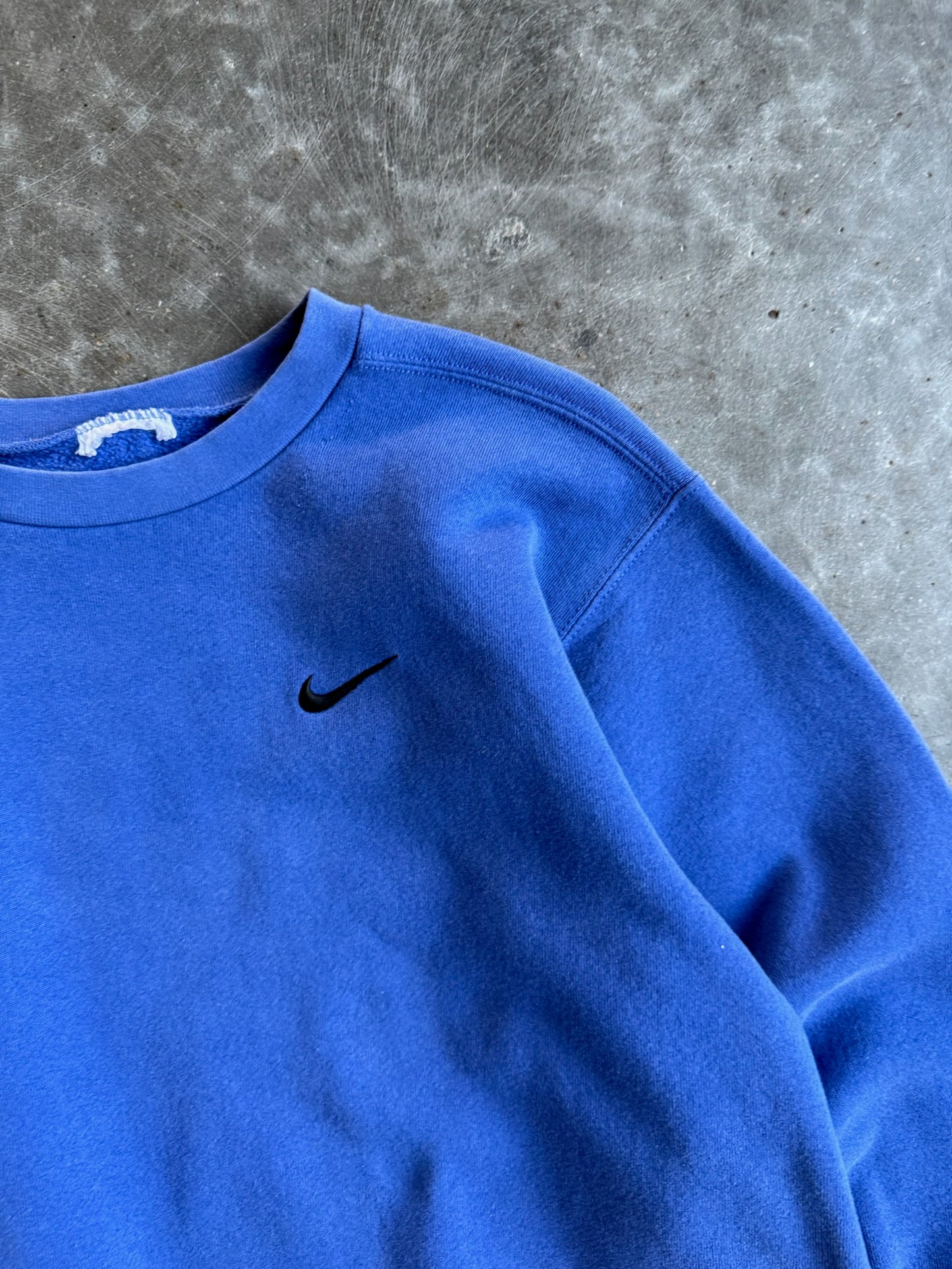 Vintage Blue Nike Swoosh Crew - XS