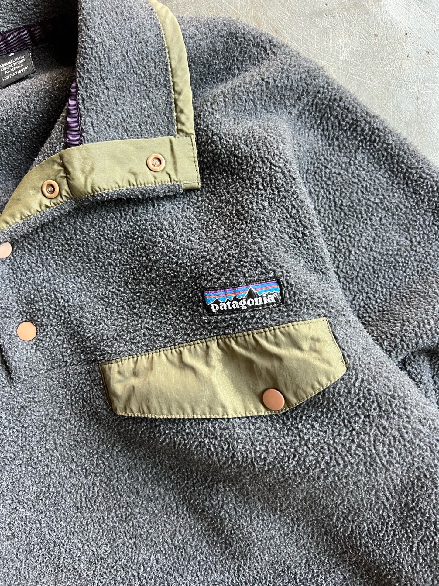 Vintage Gray Fleece Patagonia Tsnap - S