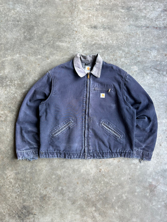 Vintage Navy Flannel Lined Carhartt Detroit Jacket - XL