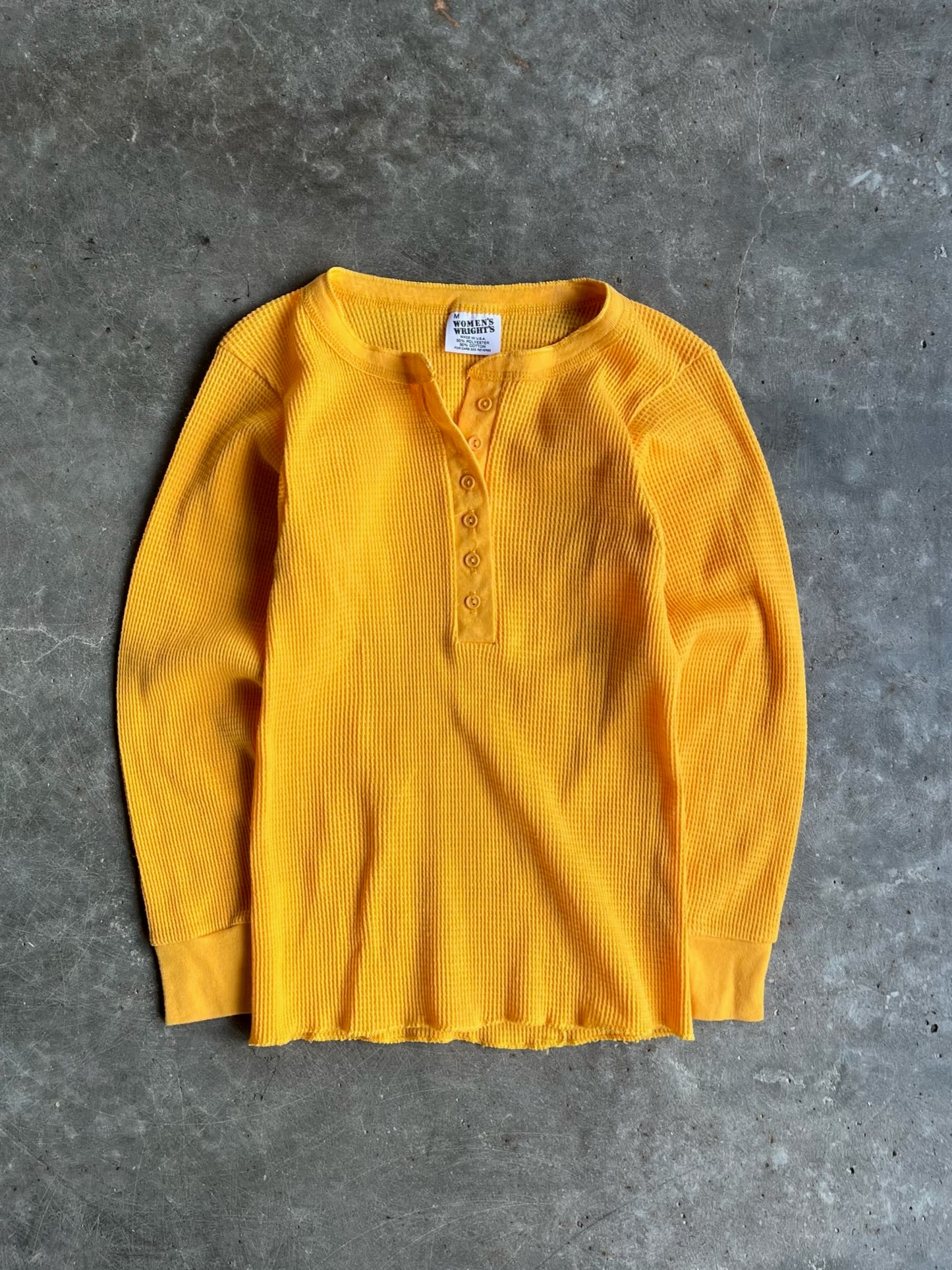 Vintage Yellow Women's Wright's Thermal - M