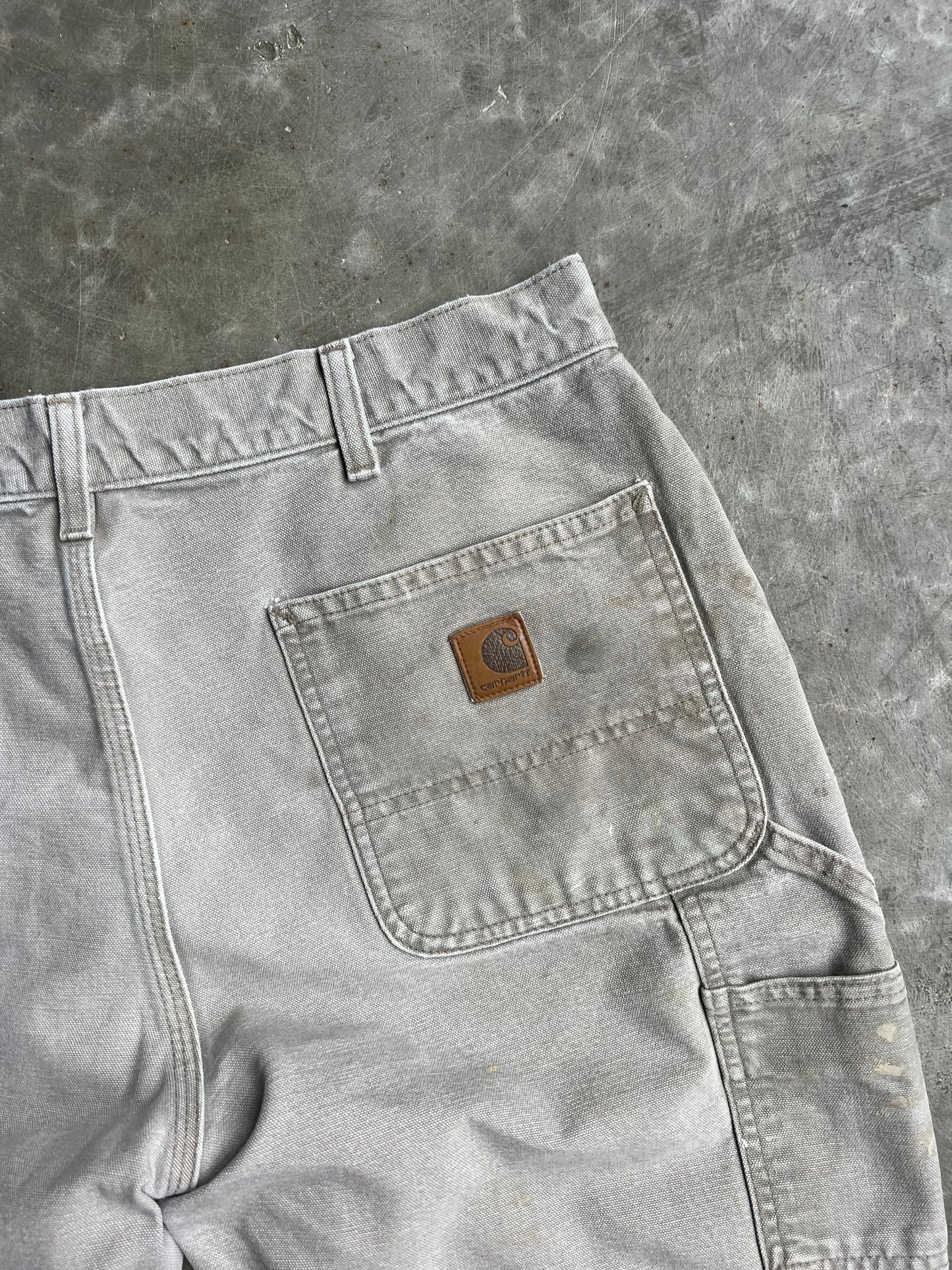 Vintage Beige Painted Carhartt Carpenter Pants - 36