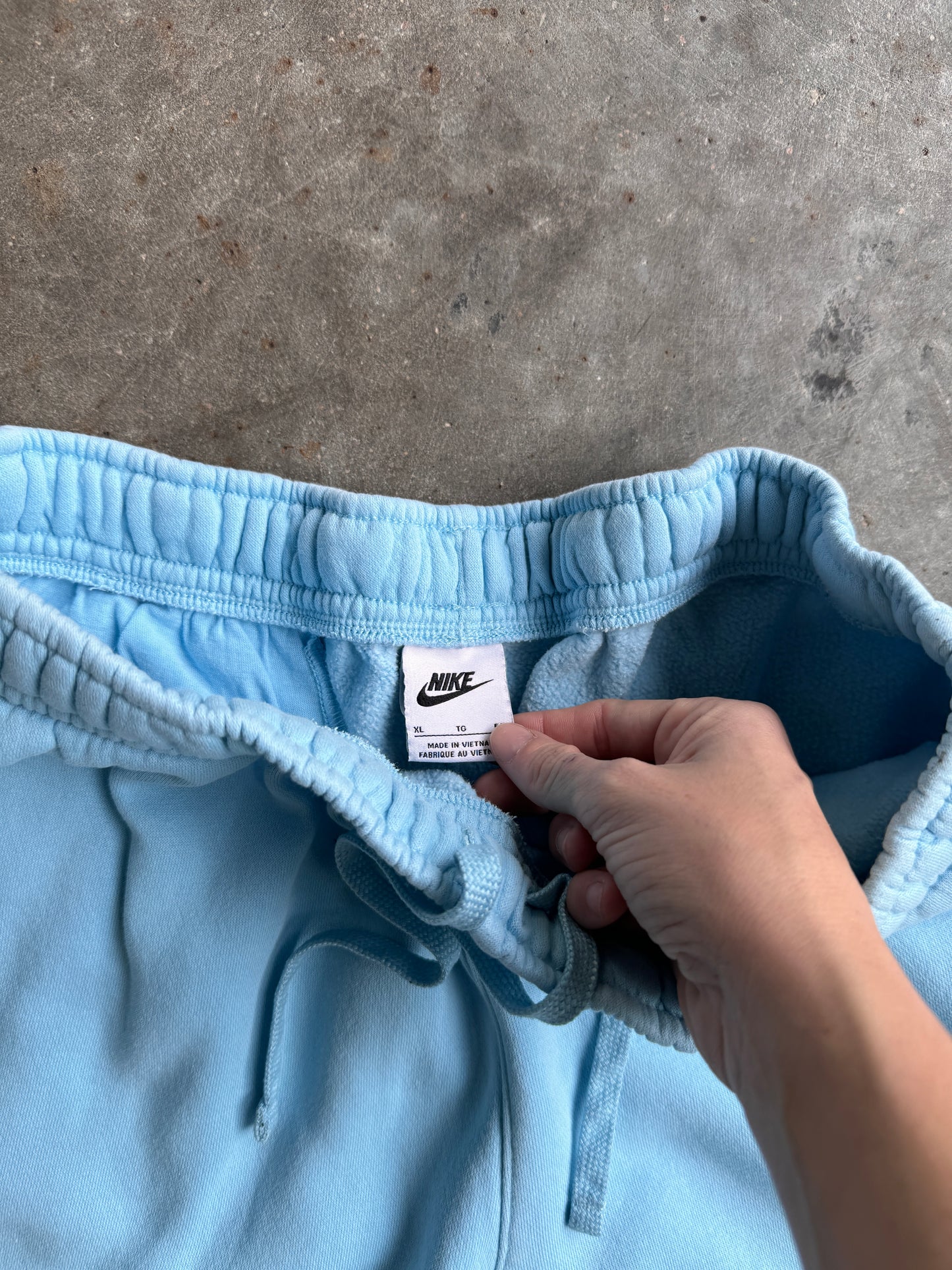 Reworked Light Blue Nike Shorts - XL