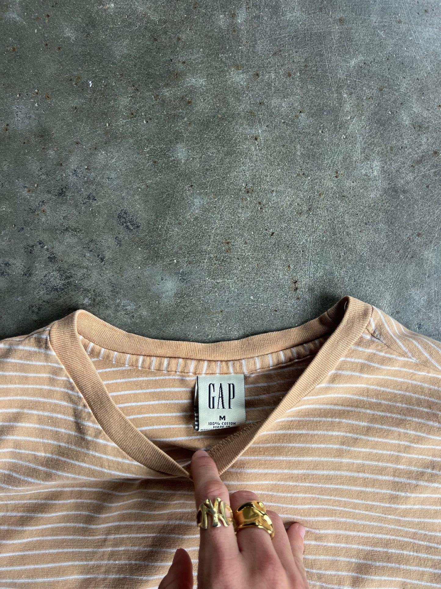 Vintage Yellow Striped Gap Shirt - M