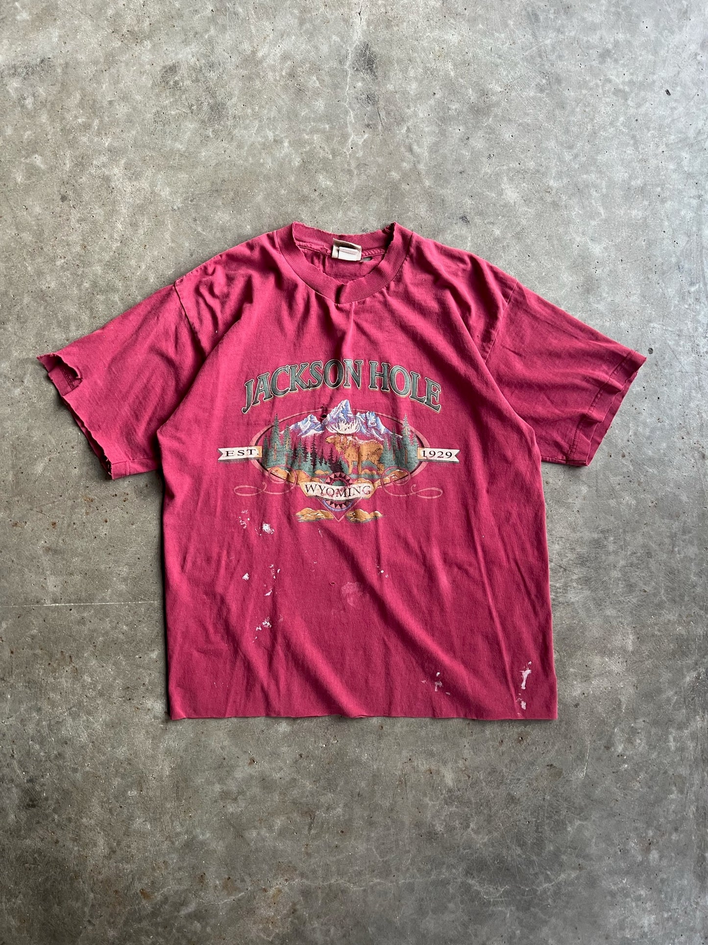 Vintage Red Jackson Hole Wyoming Shirt - L