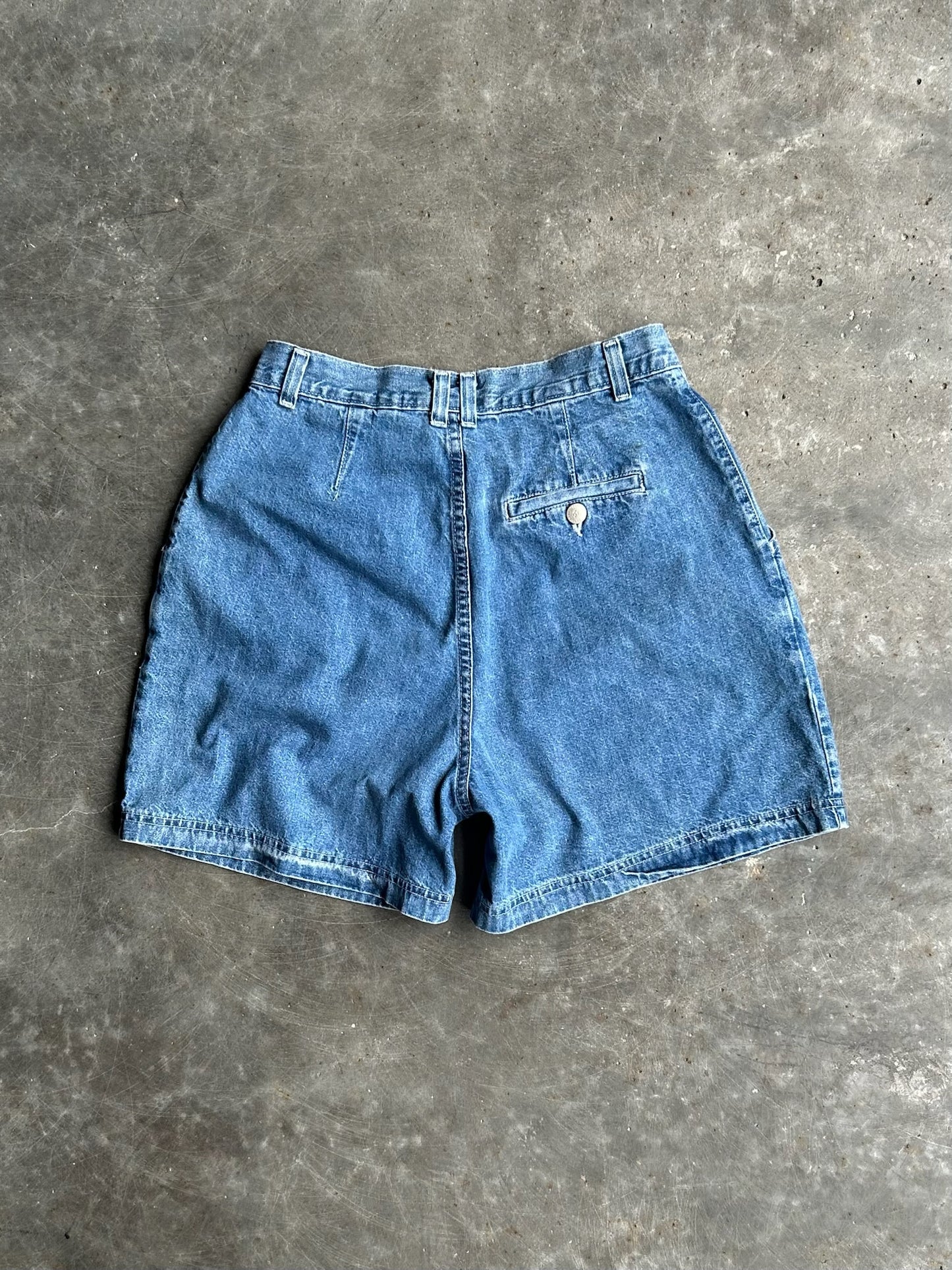 Vintage Faded Dark Wash Hunt Club Denim Shorts - 28