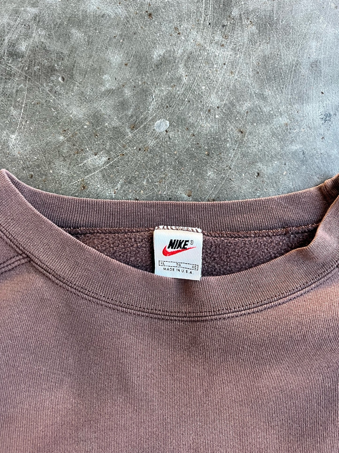 Vintage Brown Embroidered Nike Crew - XL