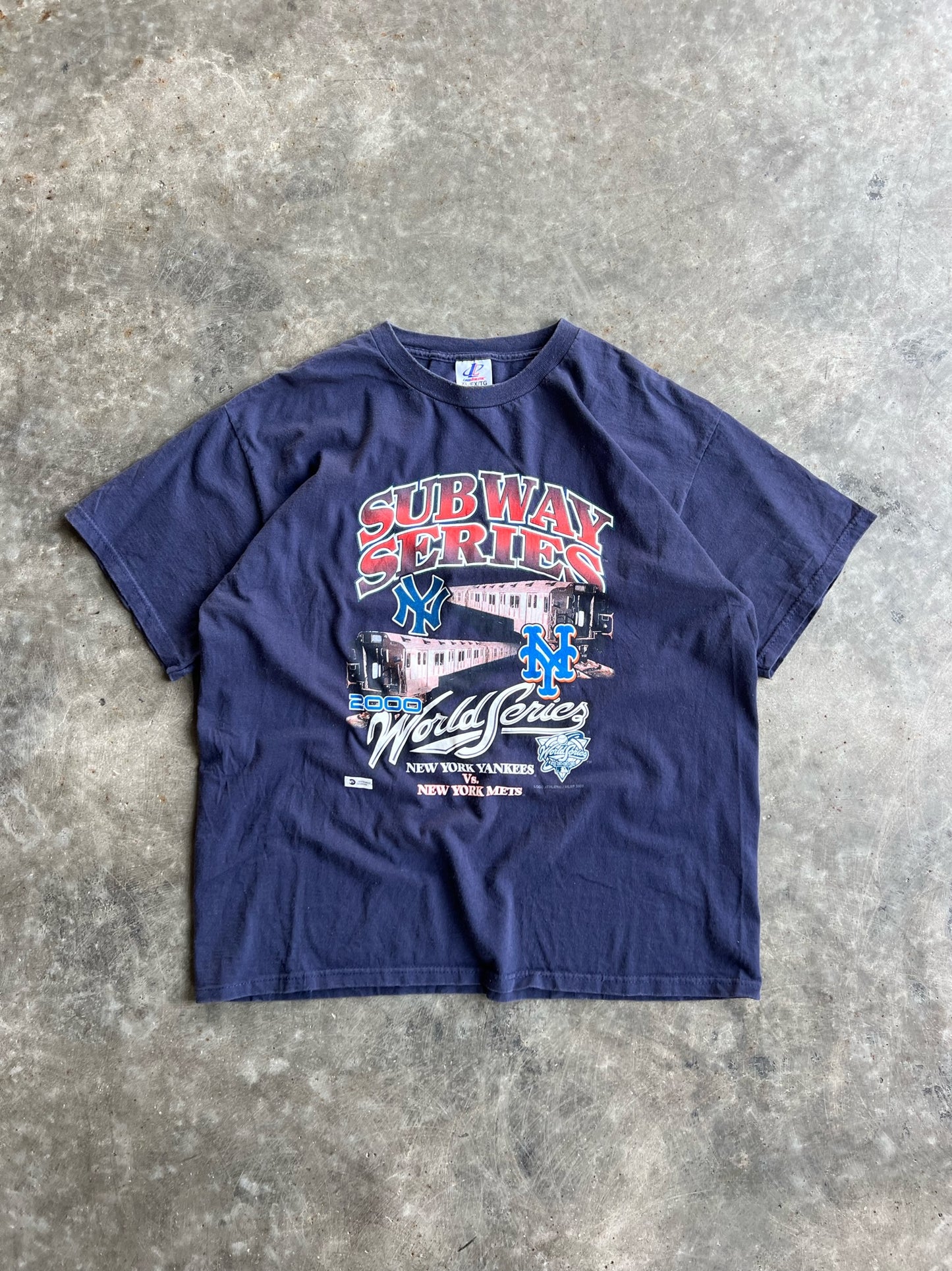 Vintage Navy Subway Series NY Yankees Shirt - XL