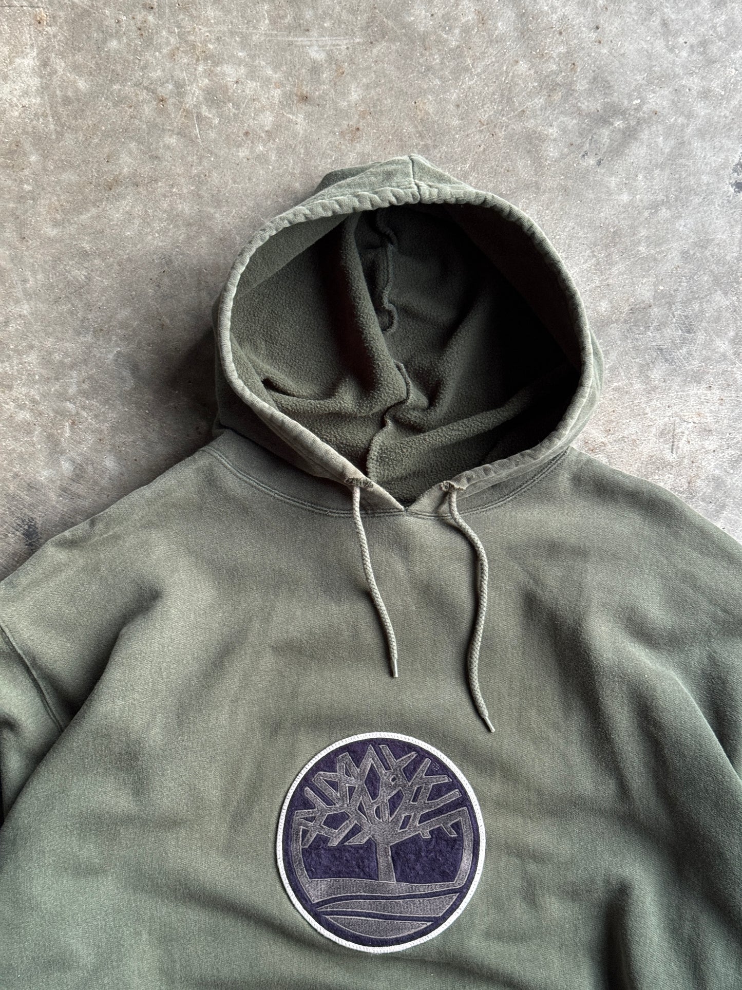 Vintage Green Timberland Hoodie - XL