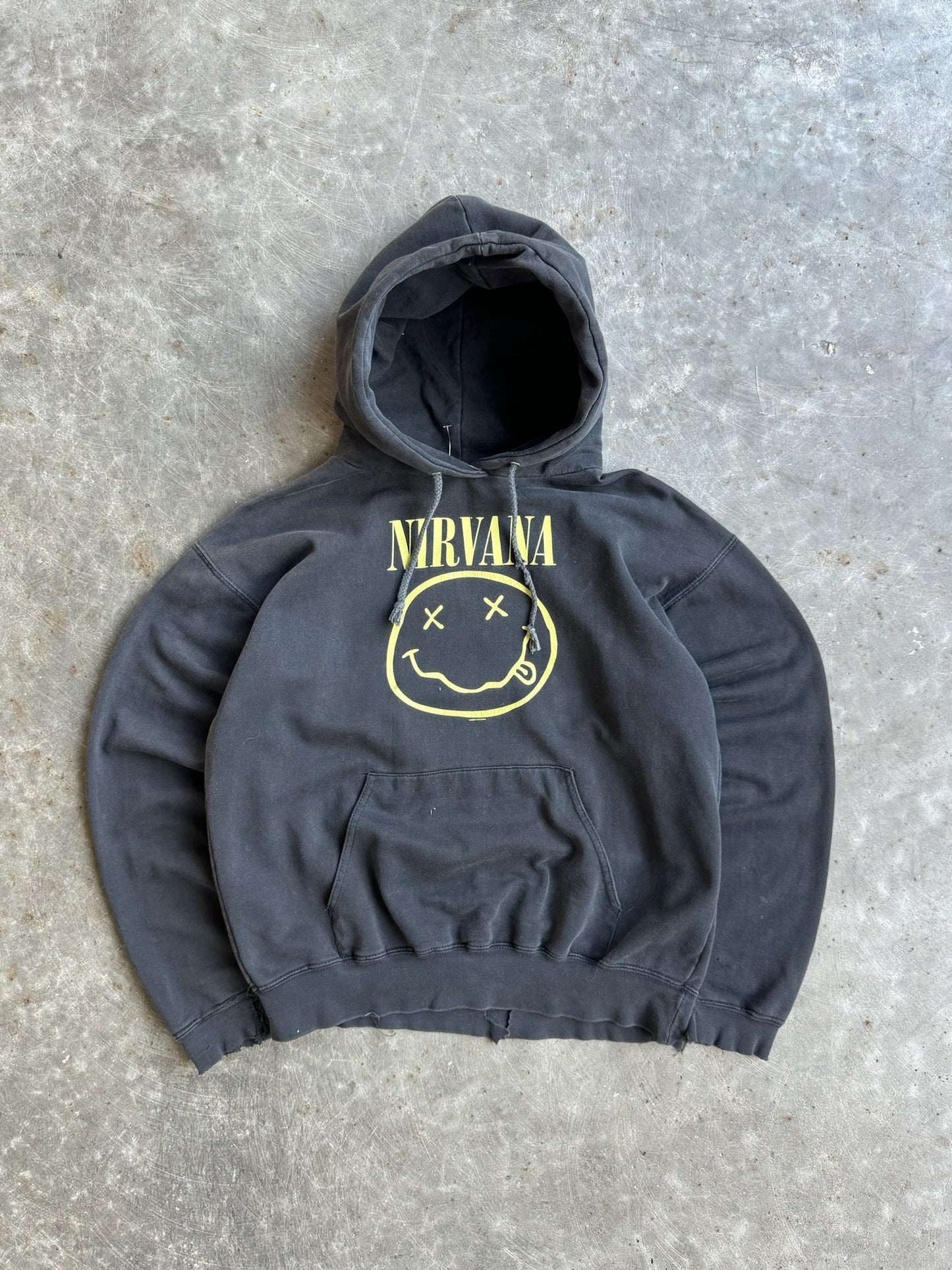 Vintage Distressed Black Nirvana Hoodie - M