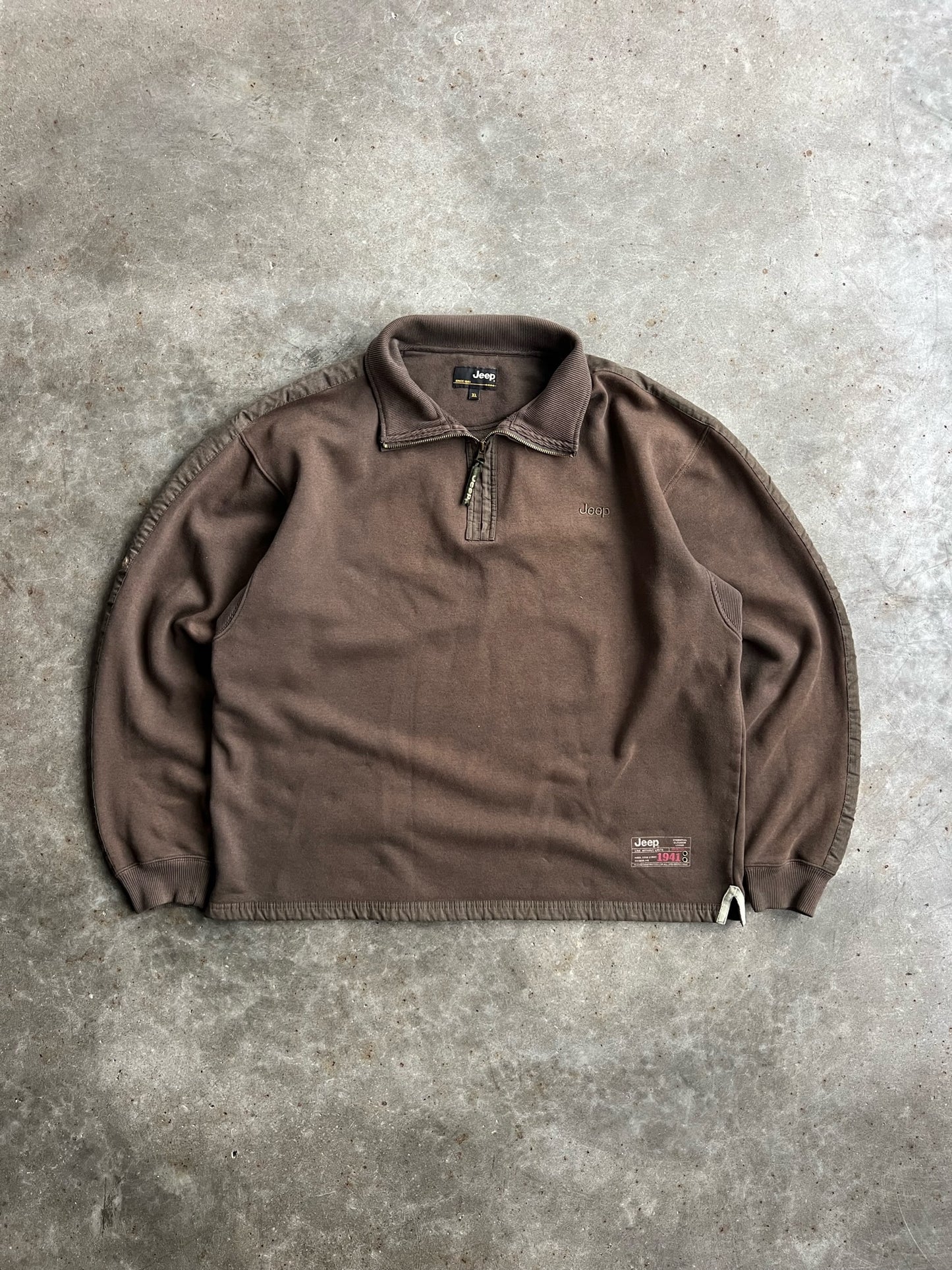 Vintage Brown Jeep Quarter Zip - XL