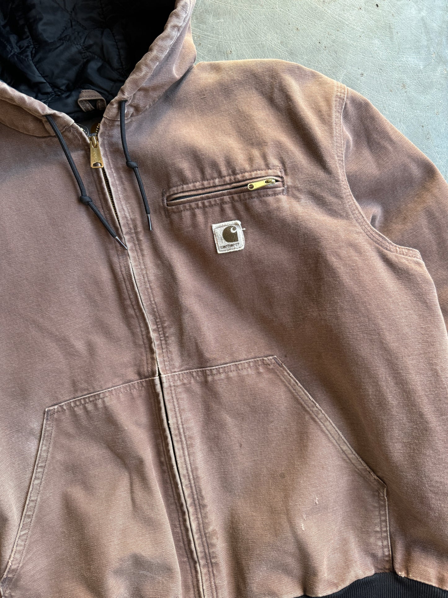 Vintage Brown Hooded Carhartt Jacket - XL