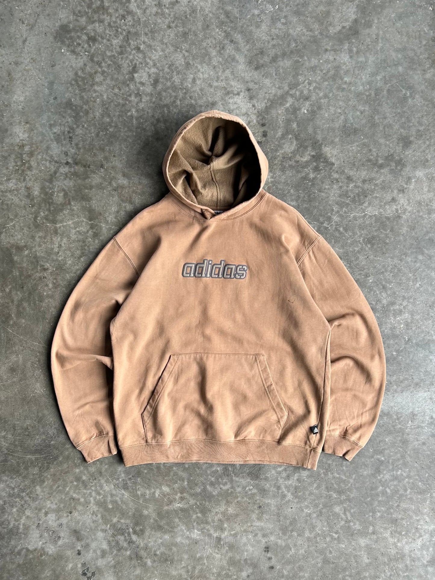 Vintage Brown Adidas Hoodie - M