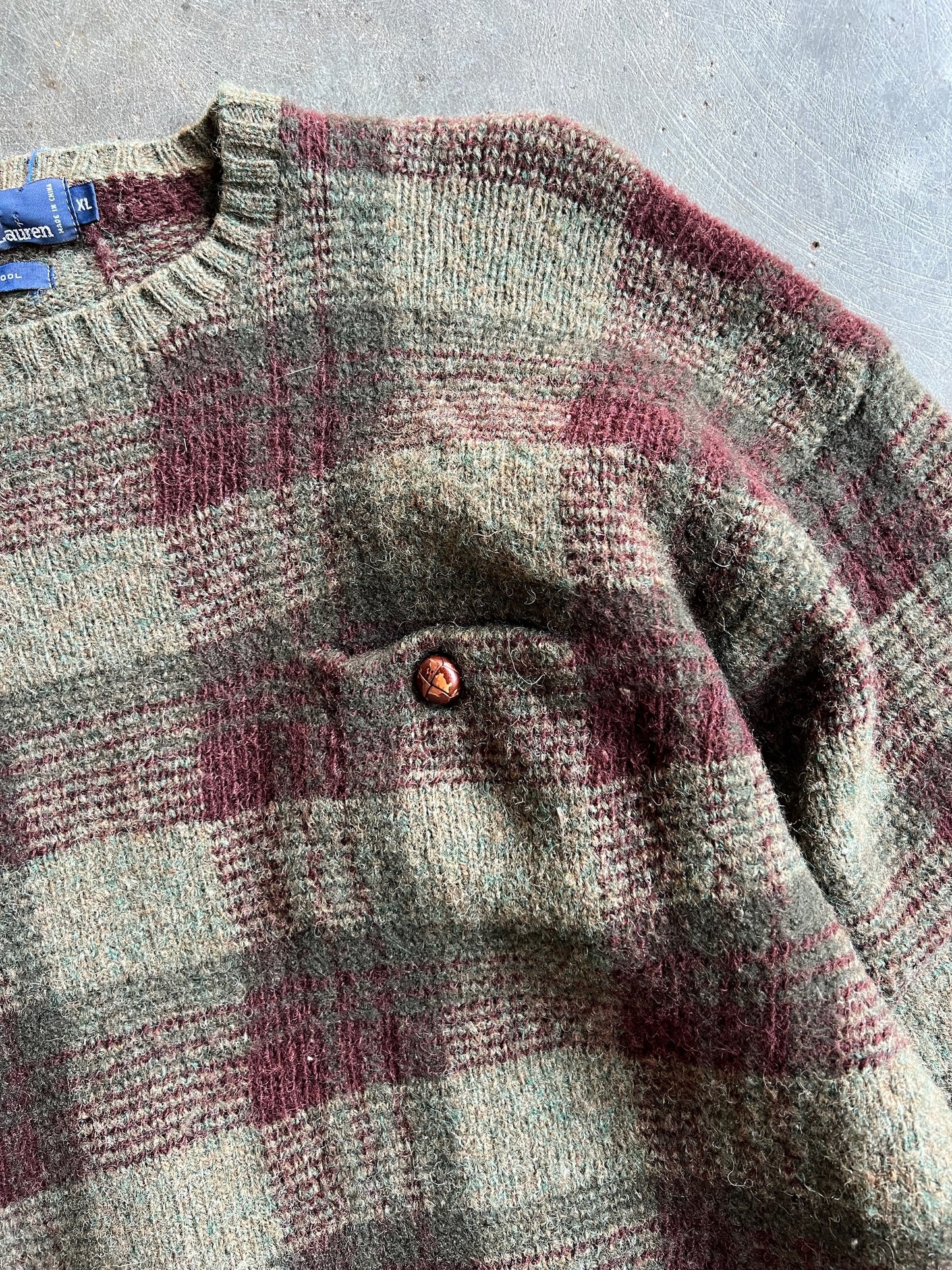 Vintage Ralph Lauren Checkered Sweater - XL