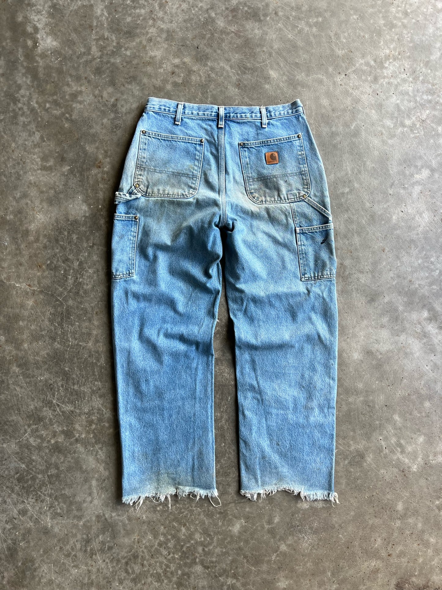 Vintage Faded Medium Wash Carhartt Double Knee Pants - 34