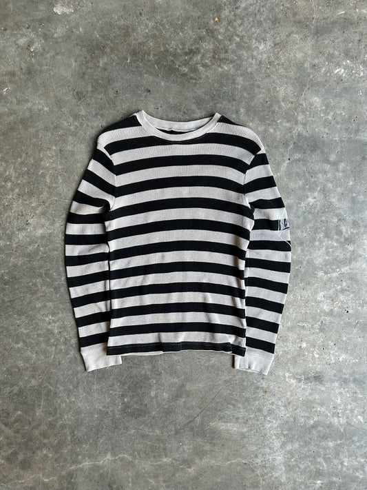 Vans Black/Grey Striped Thermal Long Sleeve - S