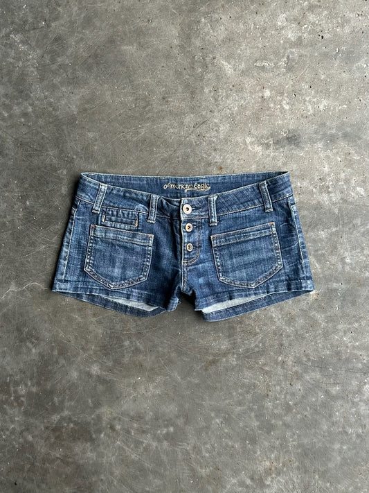 Vintage Dark Wash American Eagle Denim Micro Shorts - 32