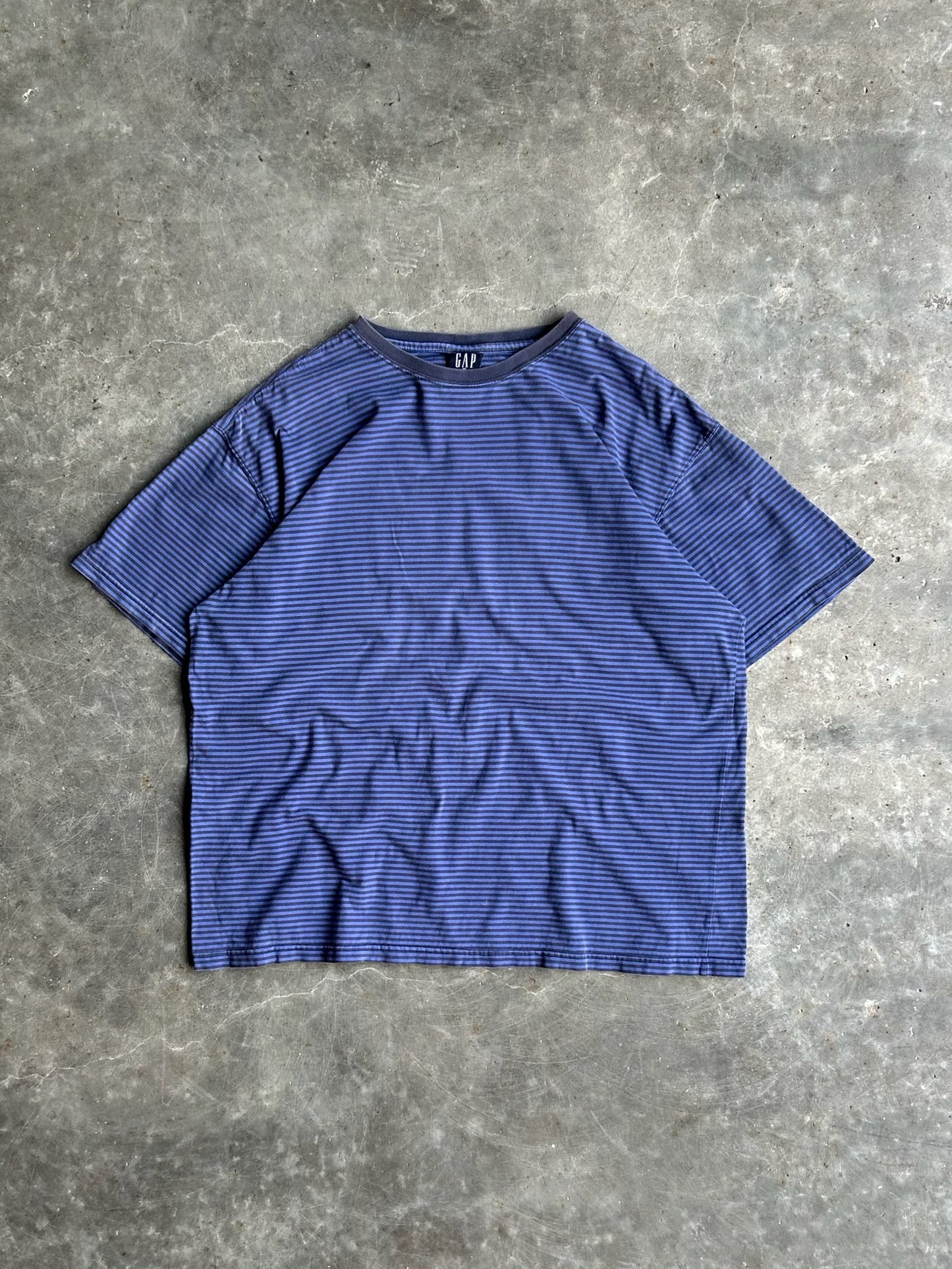 Vintage Blue Striped Gap Tee - XL