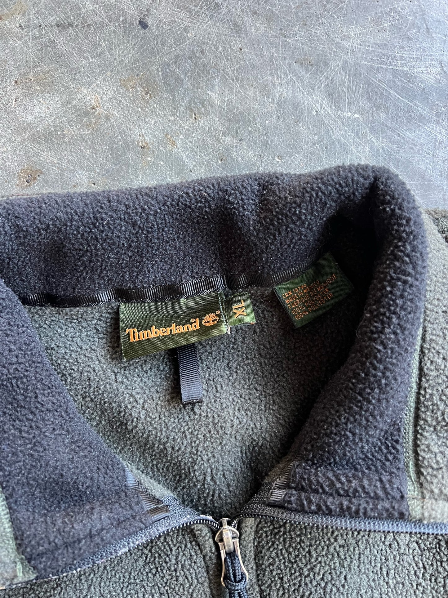 Vintage Dark Green Fleece Timberland Vest - XL