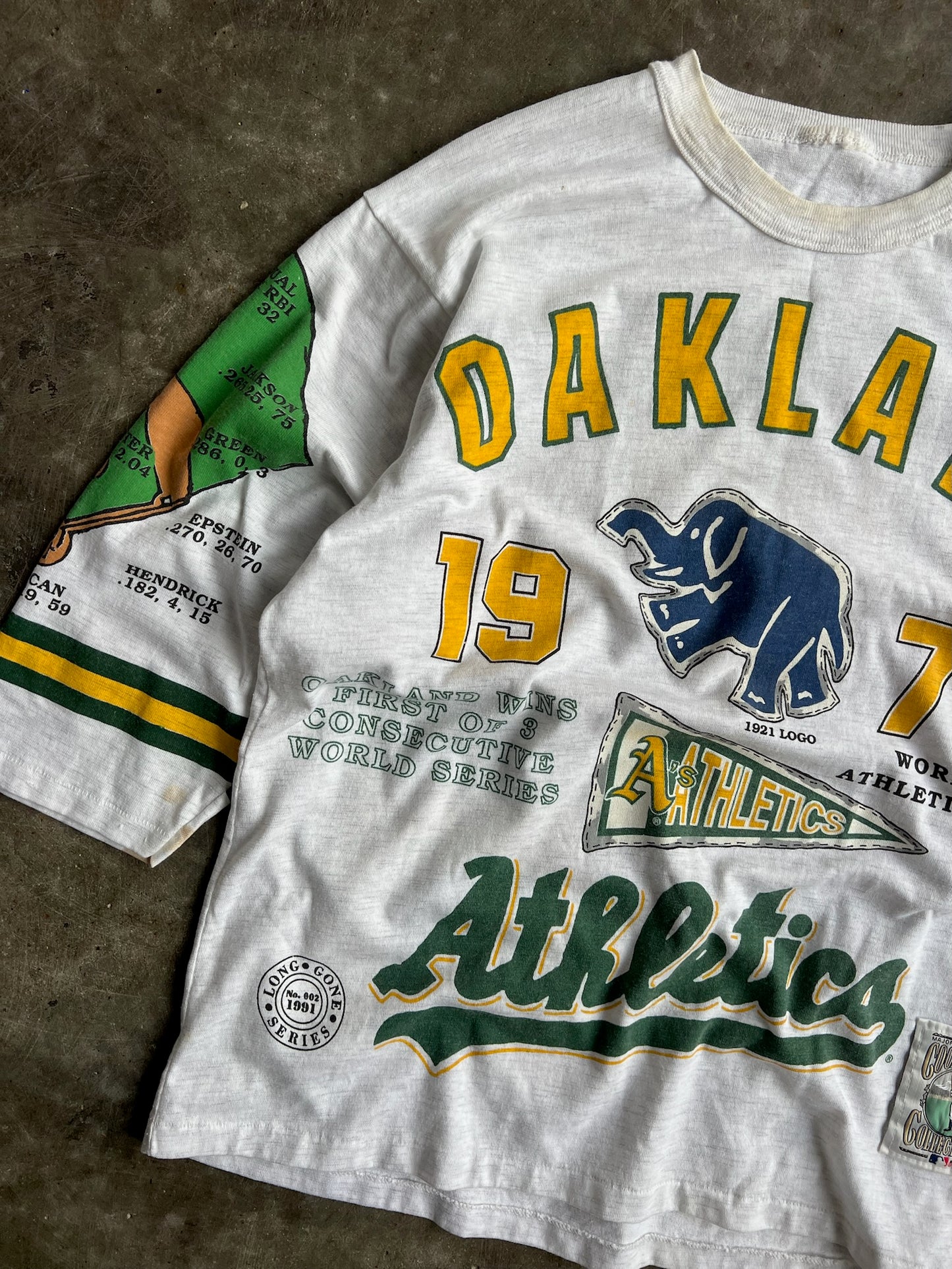 Vintage Oakland Athletics Single Stitch Long Gone Shirt - XL