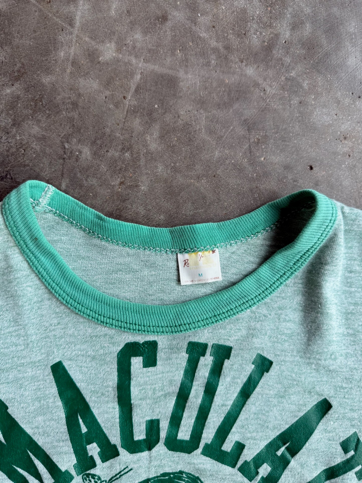 True Vintage Single Stitch Green Immaculata Raiders Distressed Tee - M