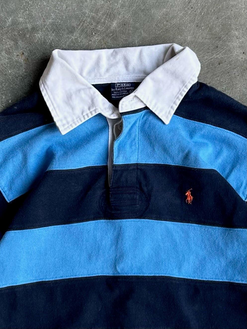 Vintage Blue Ralph Lauren Polo Rugby Long Sleeve - M