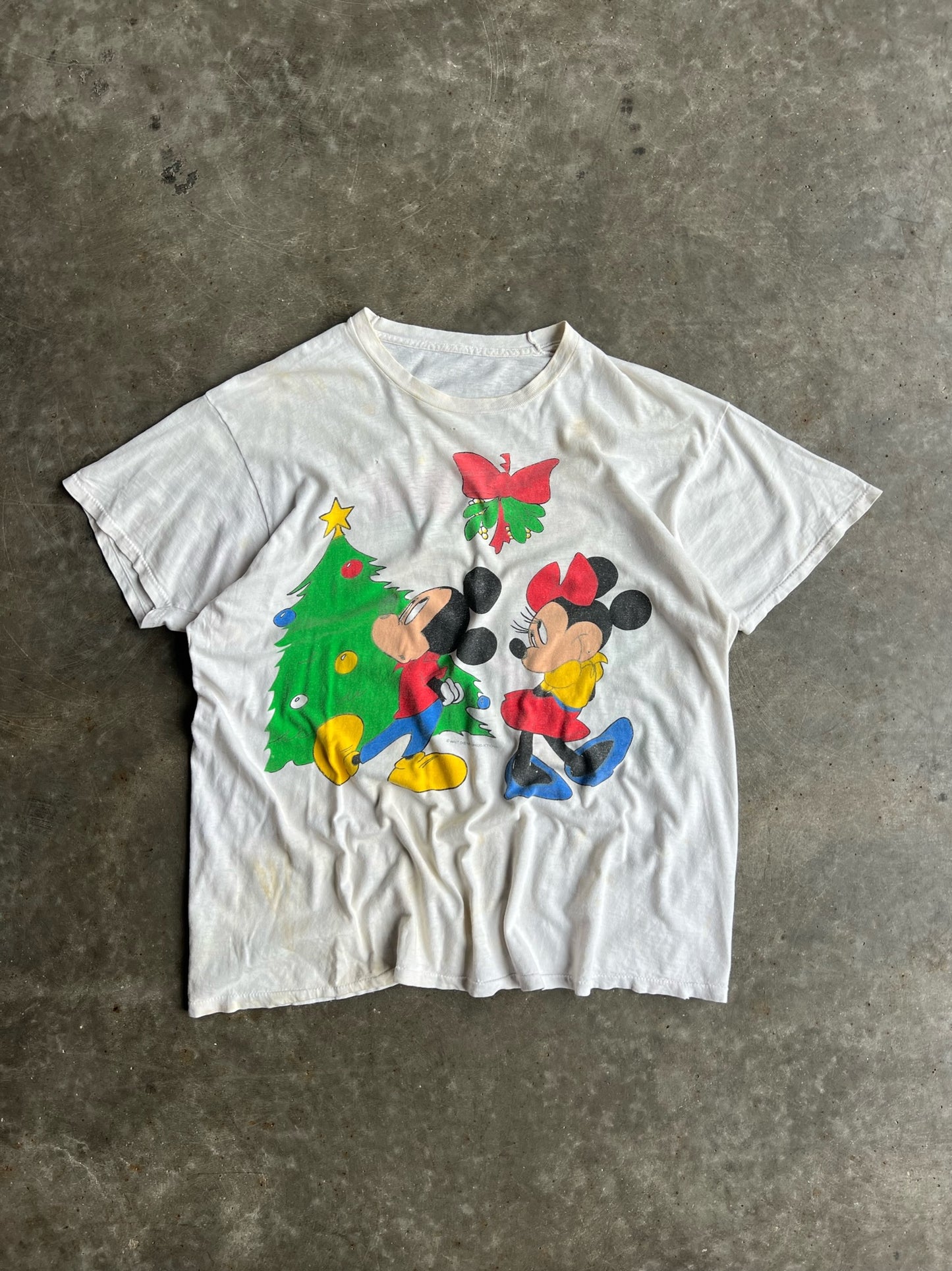 Vintage Mickey & Minnie Mouse Christmas Shirt - XL