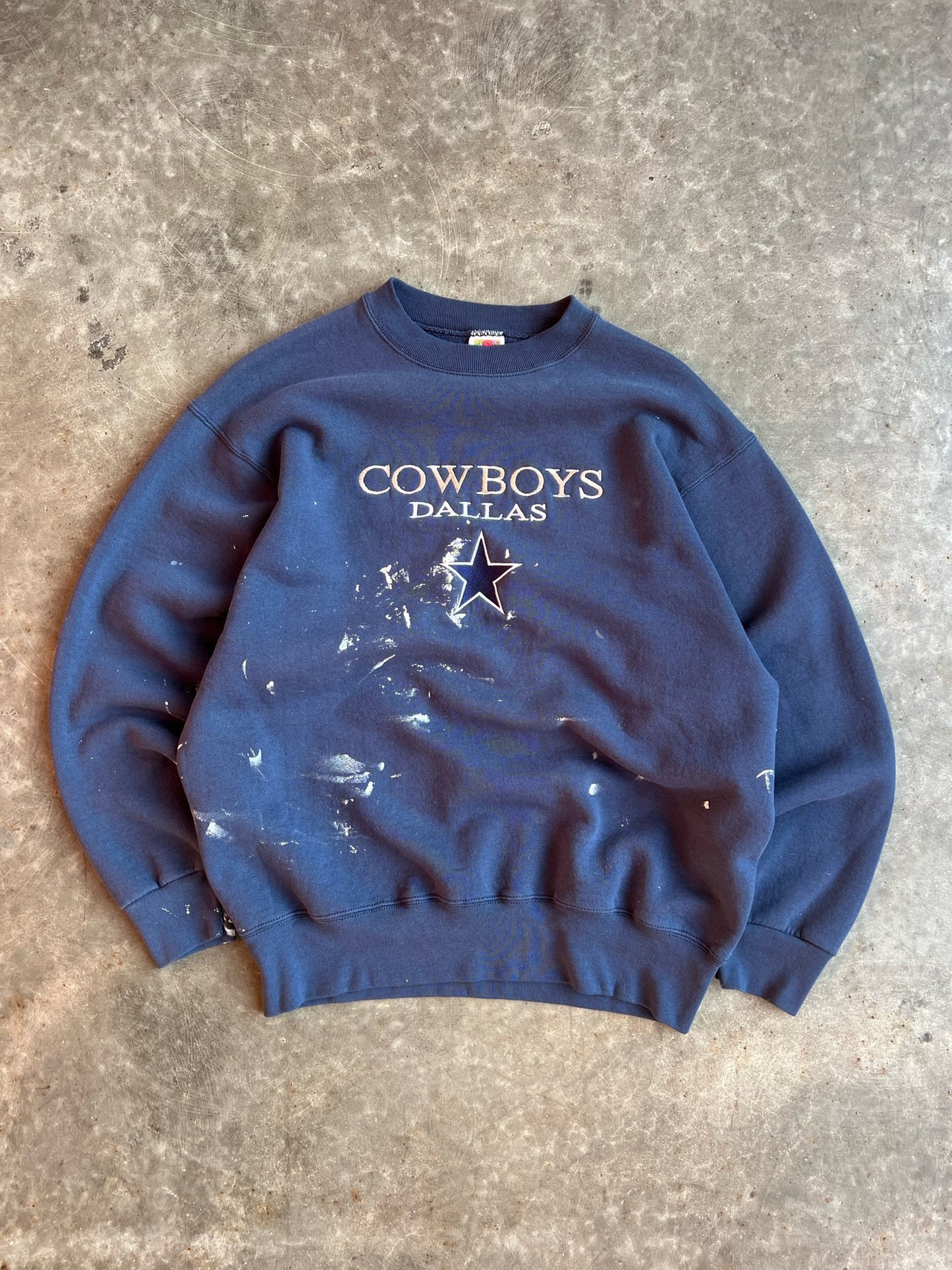 Vintage Dallas Cowboys Painted Crew - L