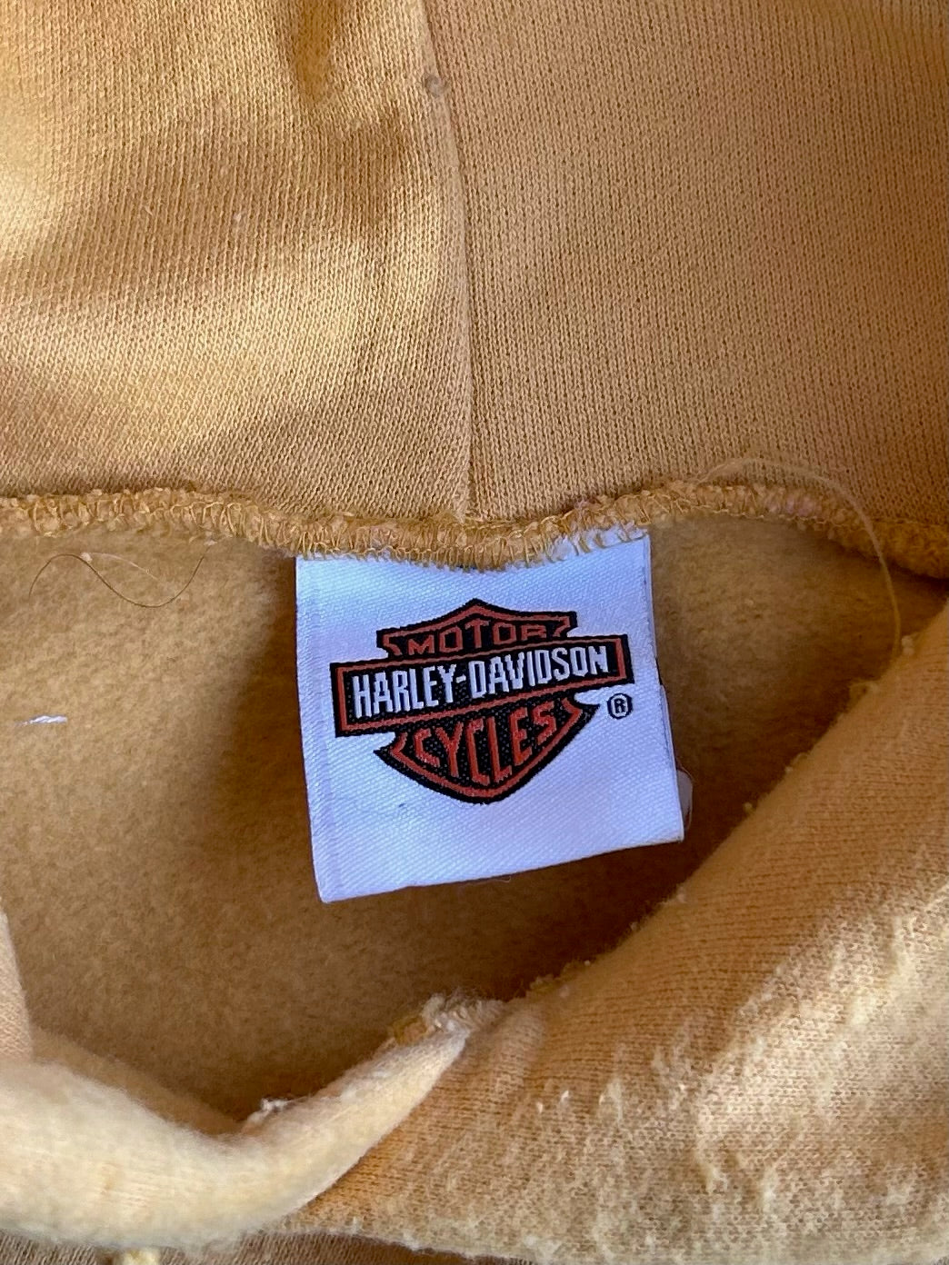 Vintage Yellow Harley Davidson Hoodie - XXL