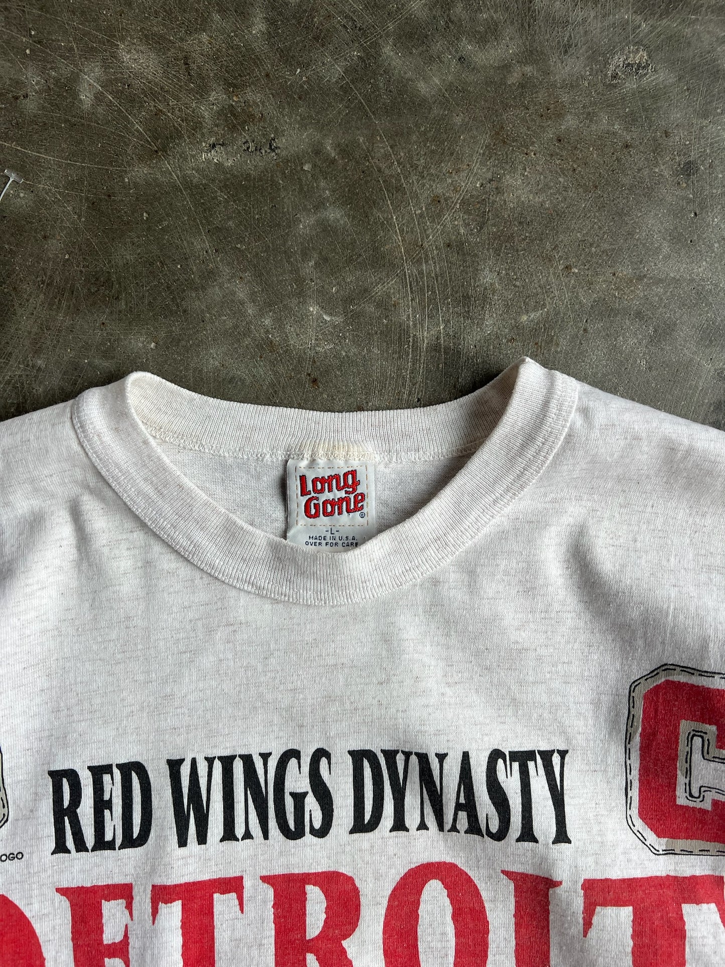 Vintage Chicago Detroit Red Wings Single Stitch Long Gone Shirt - L