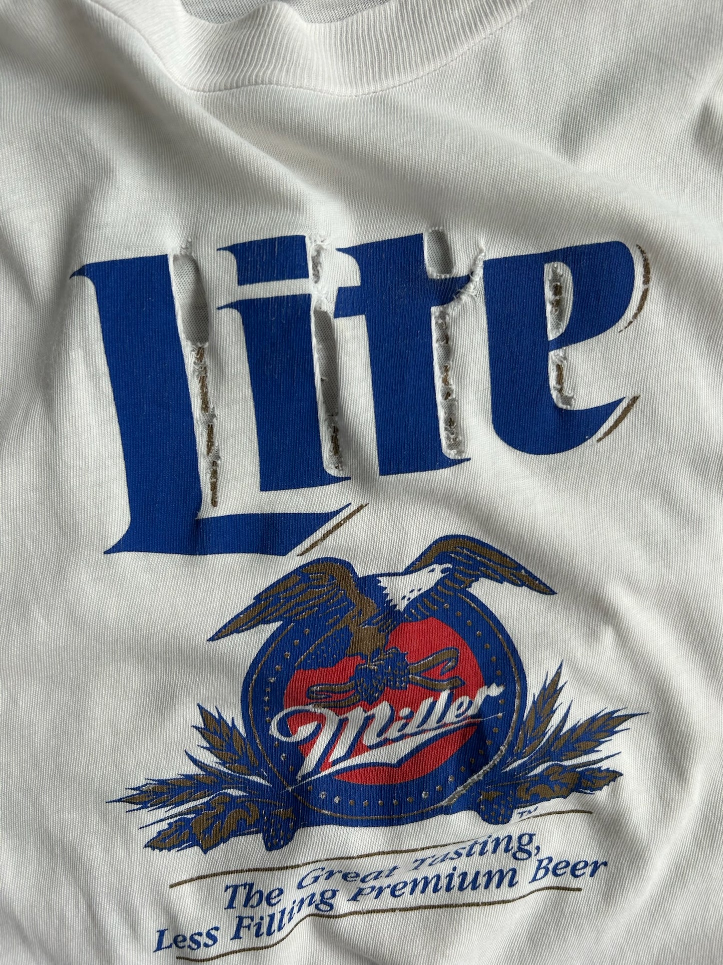 Vintage White Miller Lite Shirt - XL