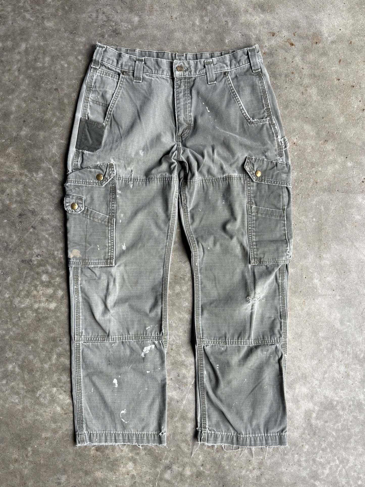 Vintage Green Distressed Carhartt Cargo Pants - 32